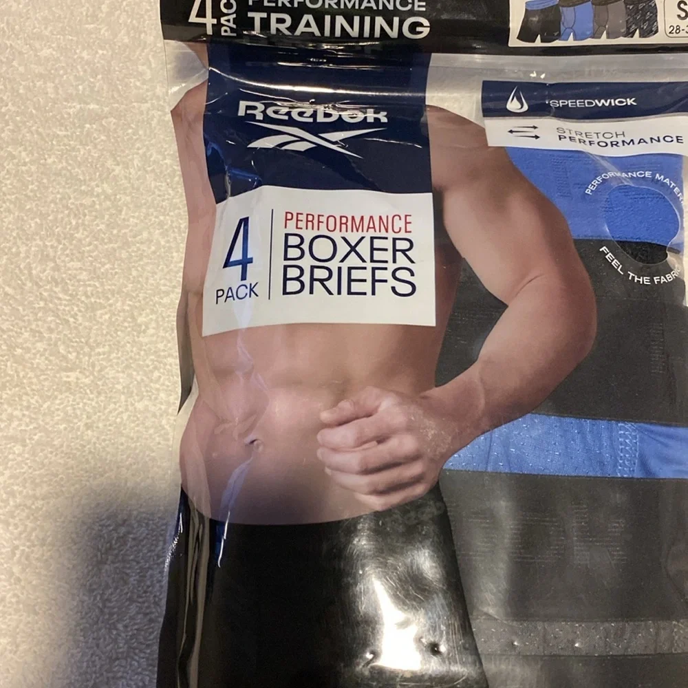 Reebok Men's‎ Performance Boxer Briefs - Black and Blue